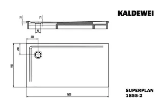 Kaldewei Duschwanne SUPERPLAN mit Wannenträger Mod. 1855-2,900x1600mm,alpinweiß,SEC,m. Waschtisch – Bild 3