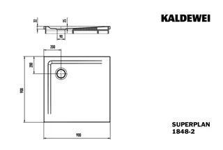 Kaldewei Duschwanne SUPERPLAN mit Wannenträger Mod. 1848-2,900x900mm,bahamabeige,m. Waschtisch – Bild 3