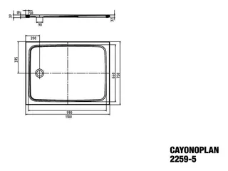 Kaldewei Duschwanne CAYONOPLAN Mod.2259-5,750x1100mm, alpwe,IG,Wt extrafl. – Bild 3