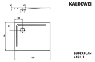 Kaldewei Duschwanne SUPERPLAN Mod.1834-1,750x1000mm, warm grey 90 – Bild 5