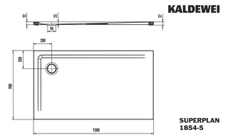 Kaldewei Duschwanne SUPERPLAN Mod.1854-5,900x1500mm, alpwm,SEC,Wt extrafl. – Bild 5