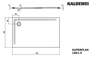Kaldewei Duschwanne SUPERPLAN Mod.1861-5,1000x1500mm, alpwe,SEC,Wt extrafl. – Bild 5