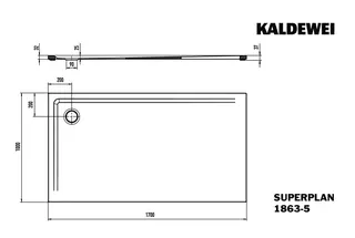 Kaldewei Duschwanne SUPERPLAN Mod.1863-5,1000x1700mm, wb20,SEC,Wt extrafl. – Bild 3