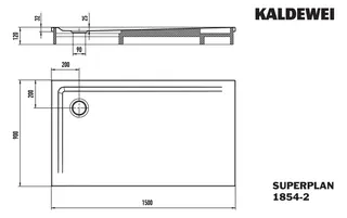 Kaldewei Duschwanne SUPERPLAN mit Wannenträger Mod. 1854-2,900x1500mm,alpwm,SEC,m. Waschtisch – Bild 5