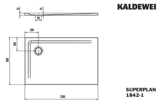 Kaldewei Duschwanne SUPERPLAN Mod.1842-1,800x1200mm, schwarz – Bild 5