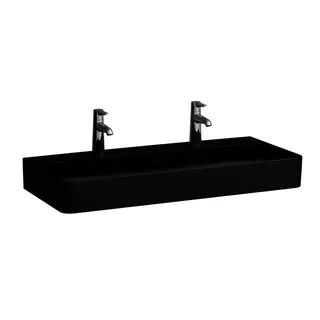 Laufen Waschtisch VAL 420x950x155 1 Hahnloch mit Überlauf schwarz matt