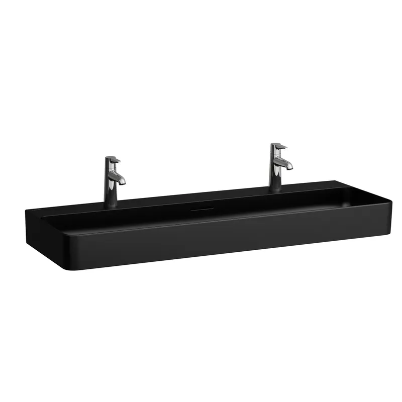 Laufen Waschtisch VAL 420x1200x155 1 Hahnloch mit Überlauf schwarz matt