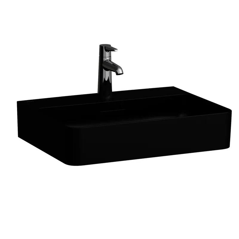 Laufen Waschtisch VAL 420x550x155 1 Hahnloch mit Überlauf schwarz matt