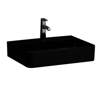 Laufen Waschtisch VAL 420x550x155 1 Hahnloch mit Überlauf schwarz matt – Bild 1