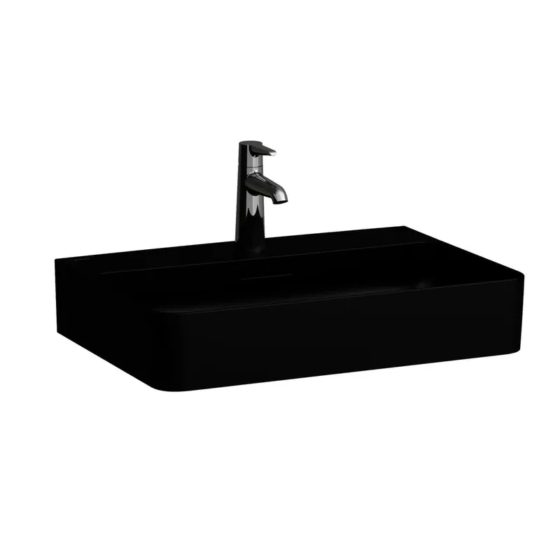 Laufen Waschtisch VAL 420x600x155 1 Hahnloch mit Überlauf schwarz matt