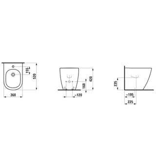 Laufen Standbidet LUA 520x360x420 1 Hahnloch o. seitl. Loch f. Wasserans bahamabeige – Bild 2