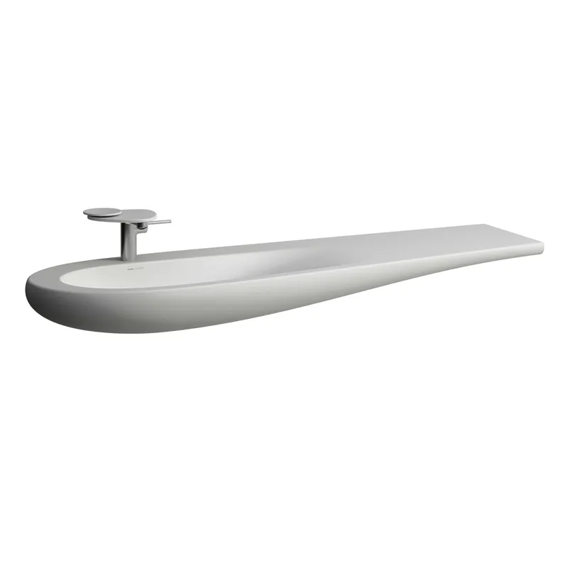 Laufen Waschtisch ALESSI 500x1600x165 Ablage rechts ohne Hahnloch ohne Überlauf weiß matt