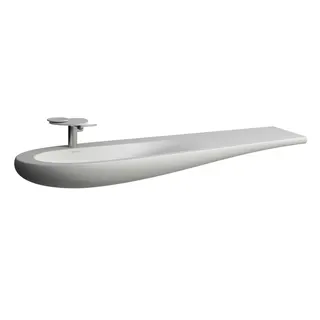 Laufen Waschtisch ALESSI 500x1600x165 Ablage rechts ohne Hahnloch ohne Überlauf weiß matt