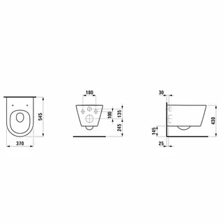 T-WC wandh. K-LAUFEN 545x370 Silent-Flush spülrandlos Weiß – Bild 2
