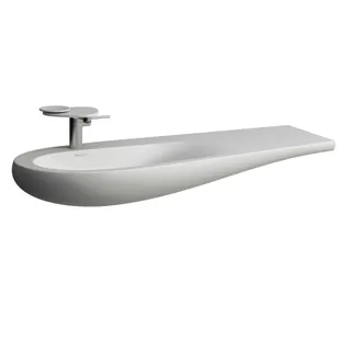 Laufen Waschtisch ALESSI 500x1200x165 Ablage rechts 1 Hahnloch mit Überlauf weiß matt