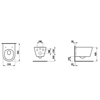 T-WC wandh. K-LAUFEN 545x370 Silent-Flush spülrandlos schwarz matt – Bild 2