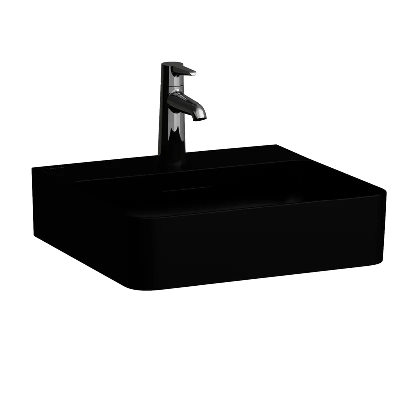 Laufen HWB VAL 420x450x155 1 Hahnloch mit Überlauf schwarz matt