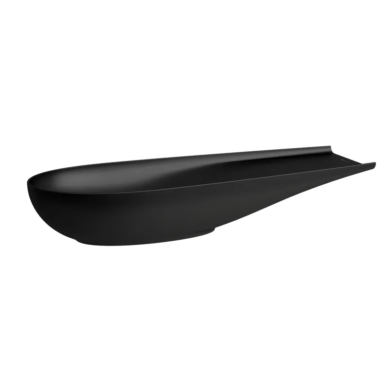 Laufen Waschtisch-Schale ALESSI 380x1000x170 Ablage links/rechts ohne Hahnloch ohne Überlauf Schwarz matt