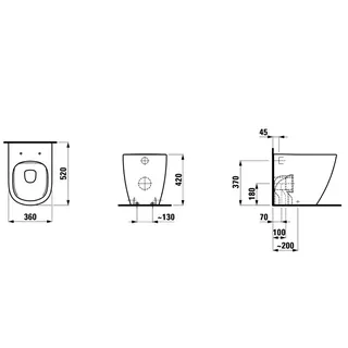 Laufen Stand-T-WC LUA 520x360x420 Abg. waagr./senkr. weiß – Bild 2