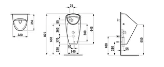 Laufen Absaugeurinal CAPRINO PLUS spülrandlo s 350x320x645 m.Strg 230V LCC Active – Bild 2