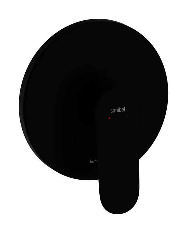 sanibel 3001-Brausearmatur A23 Unterputz Fertigmontageset Rosette rund schwarz