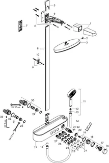 sanibel 3001-Showerpipe-Thermostatset EcoPlus 1114mm lang Hand-/Kopfbrause vc – Bild 4