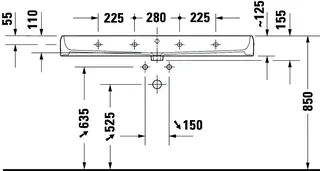 Duravit Qatego Waschtisch 1200mm mit HLB, HL 1,mit ÜL,Weiß HG – Bild 2