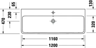 Duravit Qatego Waschtisch 1200mm mit HLB, HL 1,mit ÜL,Weiß HG – Bild 4