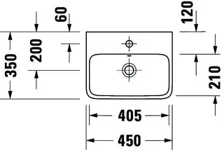 Duravit Qatego Handwaschb. 450mm mit HLB,HL 1,mit ÜL, Weiß HG – Bild 3