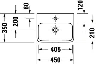 Duravit Qatego Handwaschb. 450mm mit HLB,HL 1,mit ÜL, Weiß HG – Bild 4