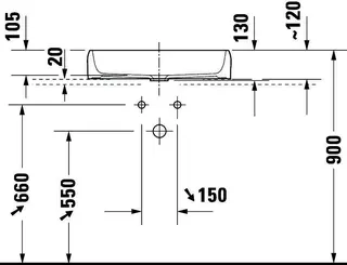 Duravit Qatego Aufsatzbecken 600mm, geschl. ohne HLB, ohne Überlauf, Weiß HG – Bild 4