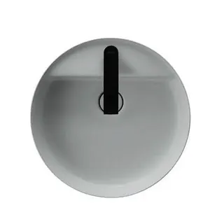 DU Vitrium Aufsatzb.460mm,Rund,Weiß Sdm. 460x460x130,m.HLB,HL 1,o.ÜL,geschliff.