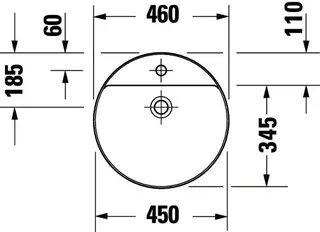 Duravit Vitrium Aufsatzb.460mm,Rund,Weiß Sdm. 460x460x130,m.HLB,HL 1,o.ÜL,geschliff. – Bild 3