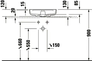 Duravit Vitrium Aufsatzb.460mm,Rund,Weiß Sdm. 460x460x130,m.HLB,HL 1,o.ÜL,geschliff. – Bild 4