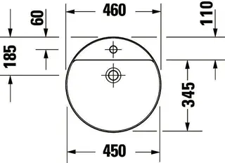 Duravit Vitrium Aufsatzb.460mm,Rund,Weiß Sdm. 460x460x130,m.HLB,HL 1,o.ÜL,geschliff. – Bild 5