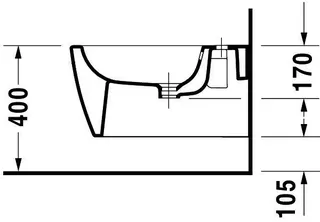 Duravit Wand-Bidet 570mm Bento Weiß SDM HYG mit ÜL, mit HLB, 1 HL, Durafix inkl. – Bild 4