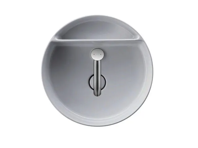 Duravit Aufsatzbecken 460 mm Bento Weiß HYG m.Armaturinsel,o.ÜL,1 HL,geschlif.