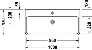 Duravit Qatego Waschtisch 1000mm, geschliffen mit HLB, ohne HL,mit ÜL,Weiß HG – Bild 2