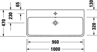 Duravit Qatego Waschtisch 1000mm, geschliffen mit HLB, ohne HL,mit ÜL,Weiß HG – Bild 4