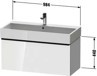 Duravit D-Neo WTU,Wdh,Ausz:1,Gr:Edelstahl Geb 984x442x440mm,Weiß Hochglanz,Dekor – Bild 2