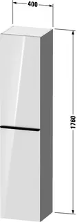 Duravit D-Neo HS,Tür:1,TA:RE,Gr:Diam.Schwarz 400x360x1760mm,Nussbaum Dunkel Matt,Dek – Bild 2