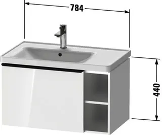 Duravit D-Neo WTU,Wdh,AZ:1,Fä.RE:2,Gr:Chrom 784x452x440mm,Weiß Hochglanz,Dekor – Bild 3