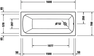 Duravit Qatego Badewanne 1600x700mm Einbau Acryl,Rückenschr.1 Variabel, Weiß – Bild 4