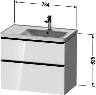 Duravit D-Neo WTU,237080,AZ,1,SBK:1,Gr:Chrom 784x452x625mm,Wandh,Nussbaum Matt,Dekor – Bild 2