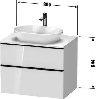 Duravit D-Neo,Kons-WTU,AZ:1,SBK:1,Gr:Dia Schw 800x550x644mm,Wdh,Nussb.Dunkel Matt,Dek – Bild 2