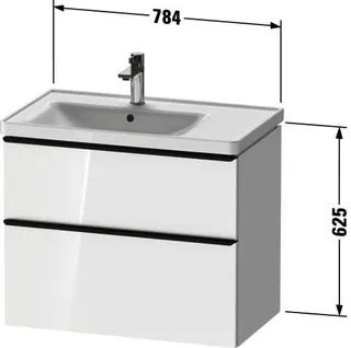 Duravit D-Neo WTU,236980,AZ,1,SBK:1,Gr:Chrom 784x452x625mm,Wandh,Weiß Hochglanz,Dek. – Bild 2