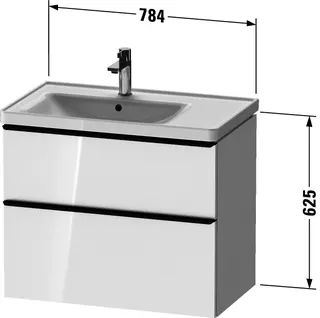 Duravit D-Neo WTU,236980,AZ,1,SBK:1,Gr:Chrom 784x452x625mm,Wandh,Weiß Hochglanz,Dek. – Bild 3