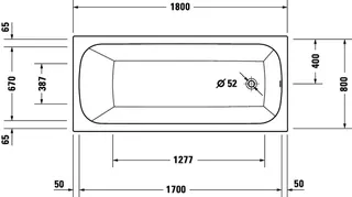 Duravit Qatego Badewanne 1800x800mm Einbau Acryl,Rückenschr.1 Variabel, Weiß – Bild 2