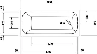 Duravit Qatego Badewanne 1800x800mm Einbau Acryl,Rückenschr.1 Variabel, Weiß – Bild 3