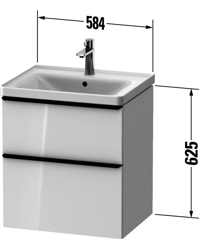 Duravit D-Neo WTU,236760,AZ,1,SBK:1,Gr:Edelst 584x452x625mm,Wandh,Weiß Hochglanz,Dek.